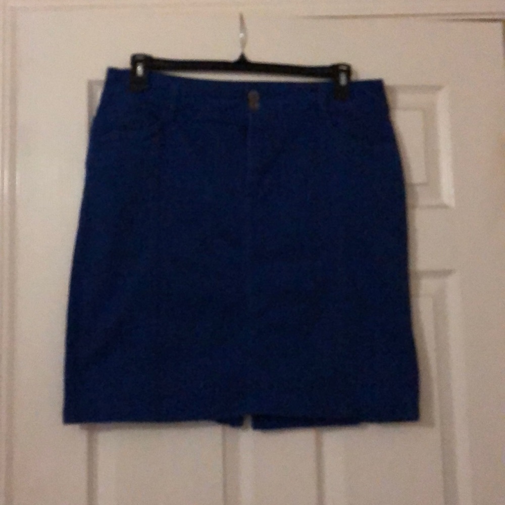 Royal blue jean skirt